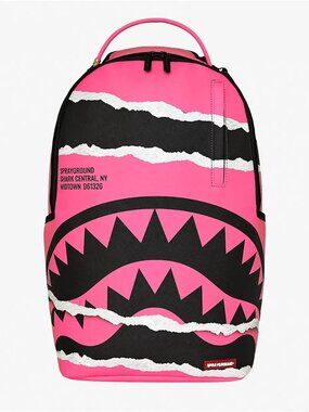 Sprayground Dual Pink Tear Backpack🔥New Black Bookbag Large School Travel Bag